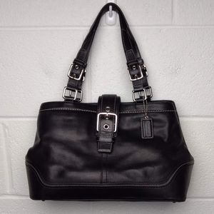 Coach Black Satchel Nickel Hardware Bag